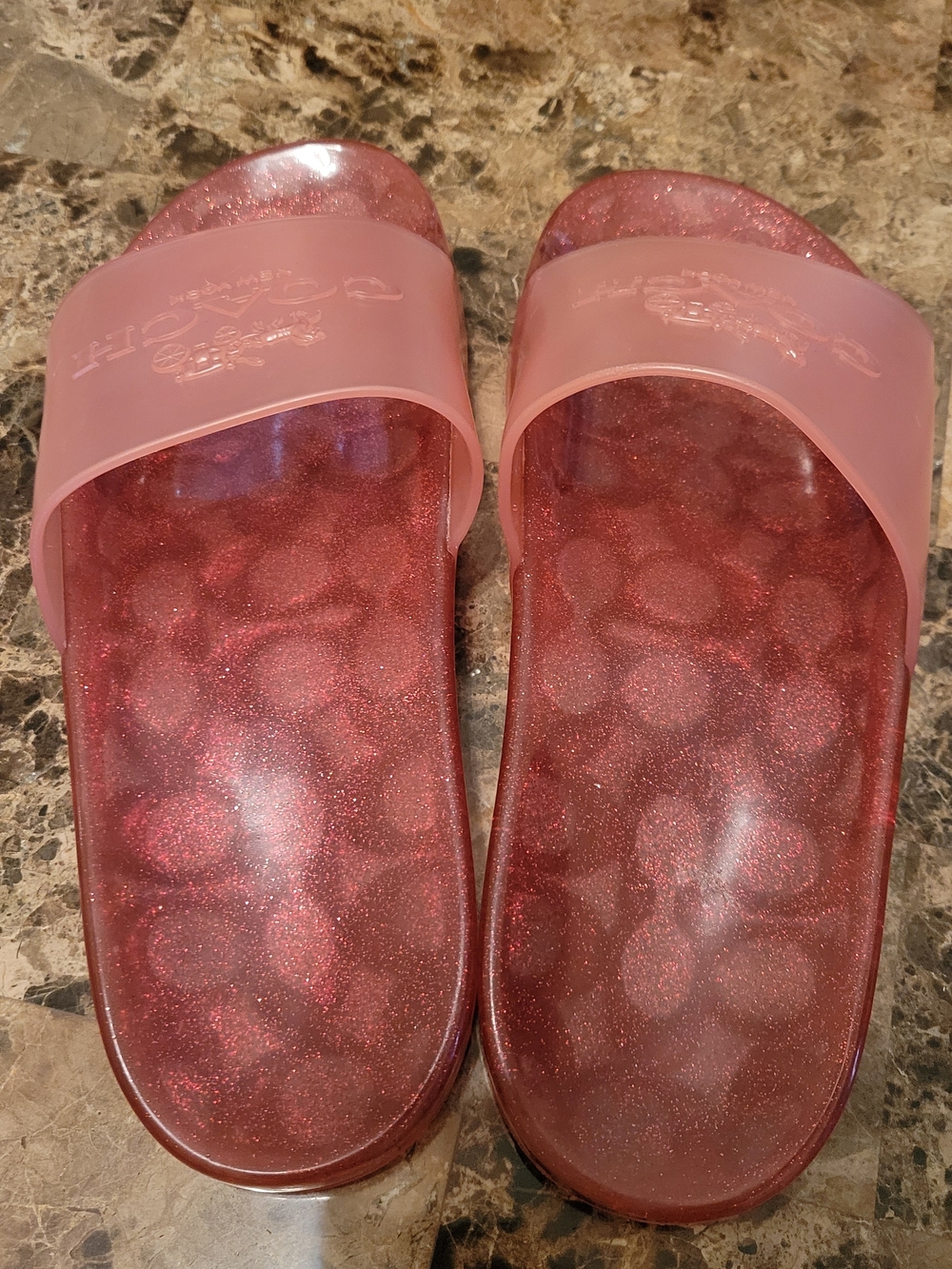 Coach Pink Transparent Slide Sandals - Picture 5 of 7